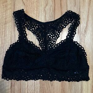 Aerie Black Lace Halter Bralette